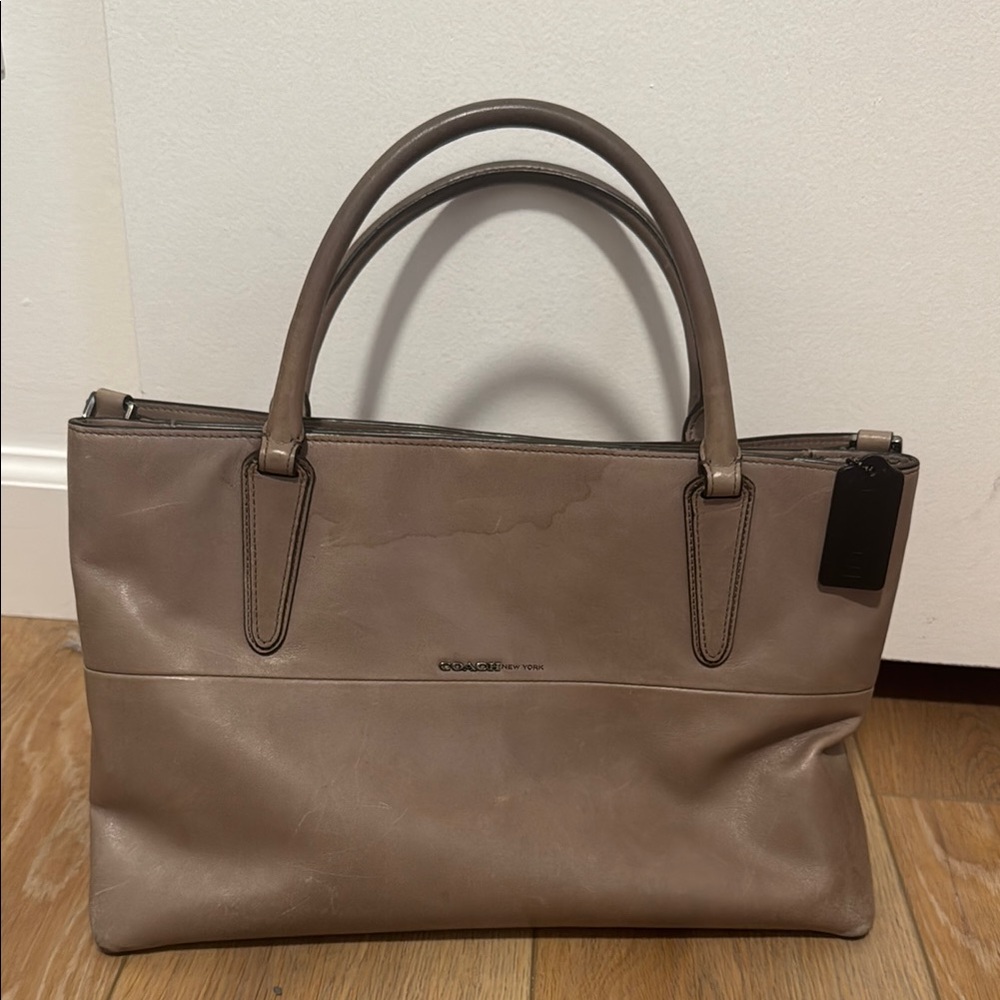 Coach Gray Leather Tote Bag